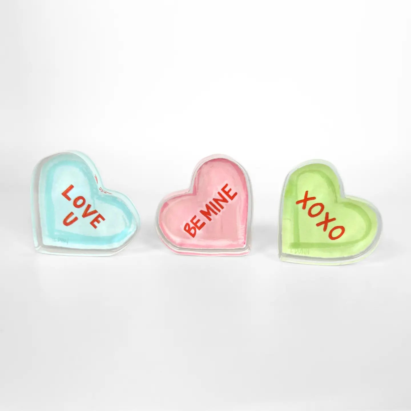 XOXO Green Acrylic Candy Heart