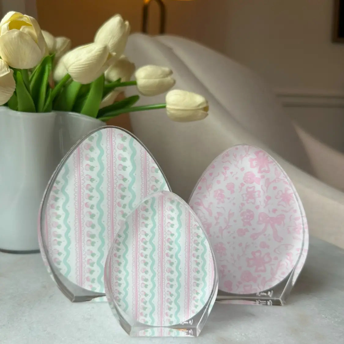 Pink Acrylic Eggs - Small