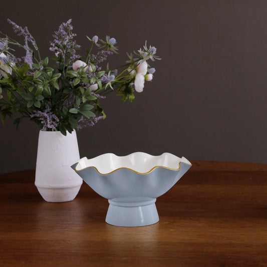 Carola Small Pedestal - Periwinkle & White
