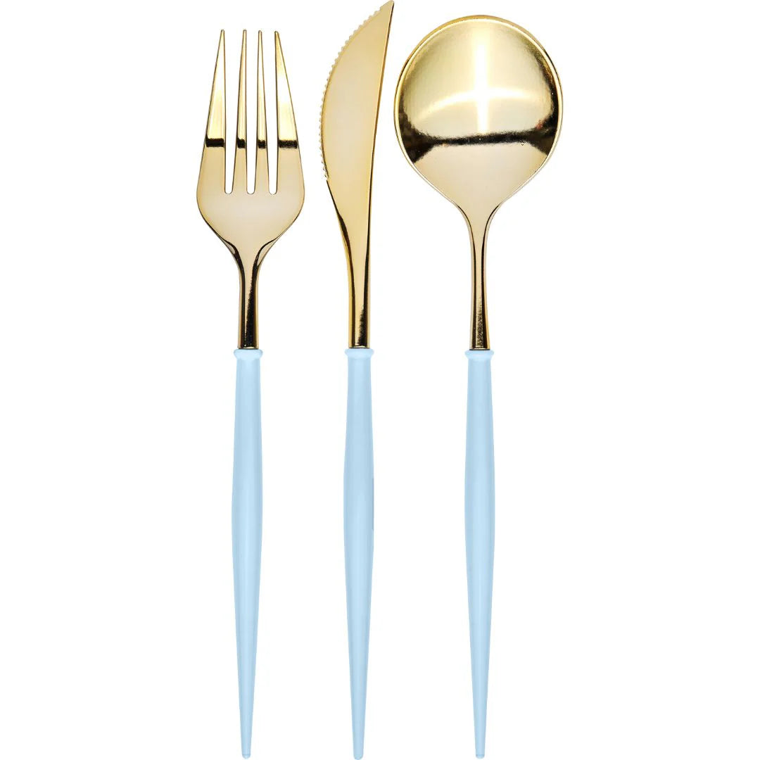 Bella Cutlery - Metallic Gold/Baby Blue