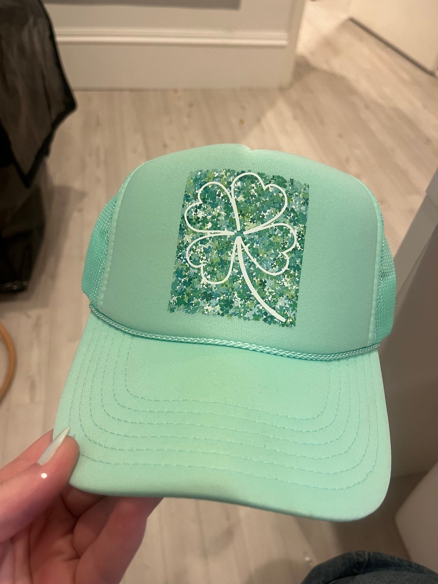Green Shamrock Trucker Hat