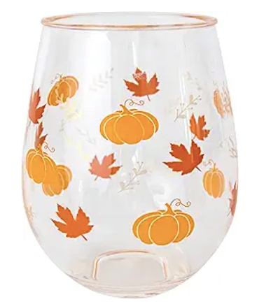 Pumpkins Stemless Wine Glass