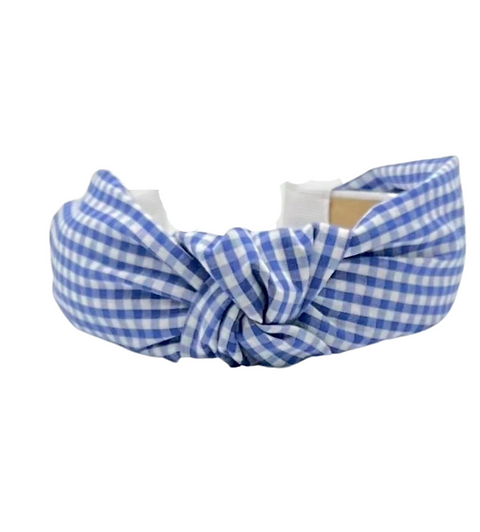 Blue Gingham Headband