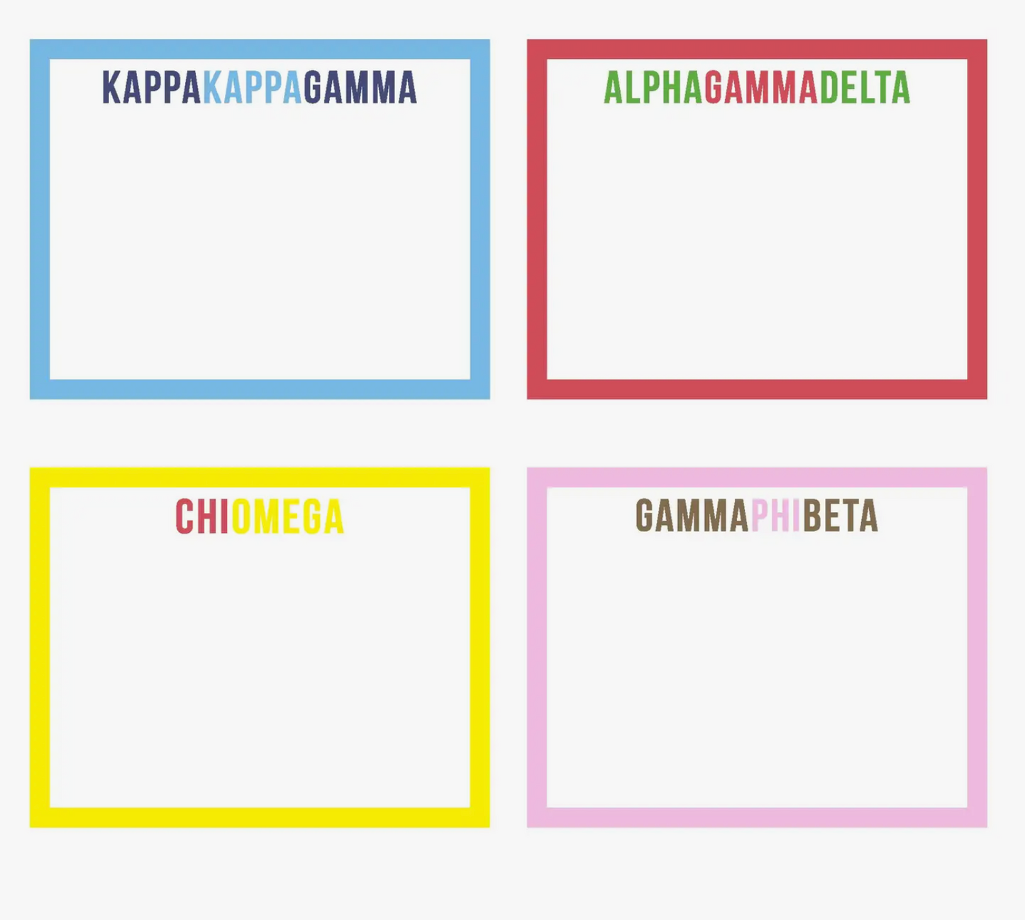 Sorority Greek Sweet & Petite Flat Notes