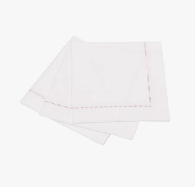 Dusty Rose Hemstitch Beverage Napkins