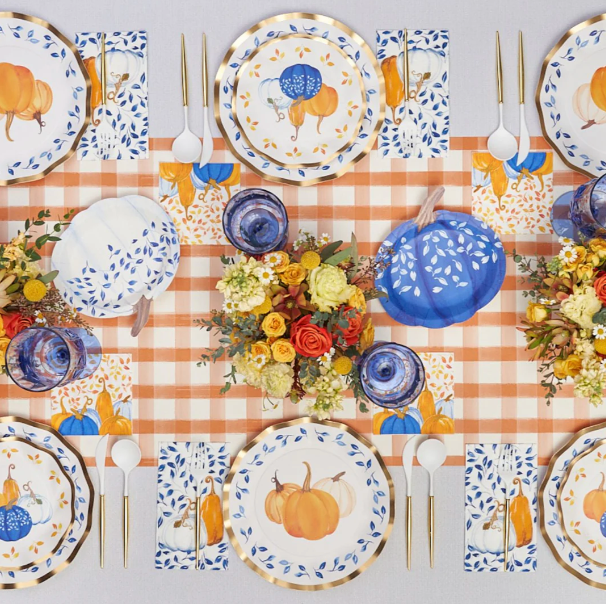 Harvest Blues Wavy Dinner Plates