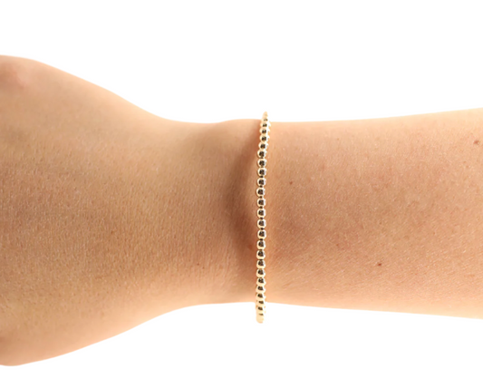 3MM Gold Beaded Bracelet