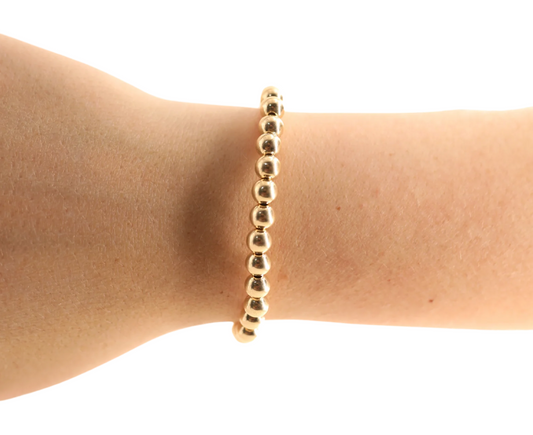 6MM Gold Beaded Bracelet