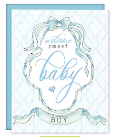 Welcome Sweet Baby Boy Greeting Card