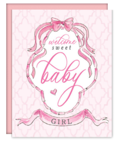 Welcome Sweet Baby Girl Greeting Card