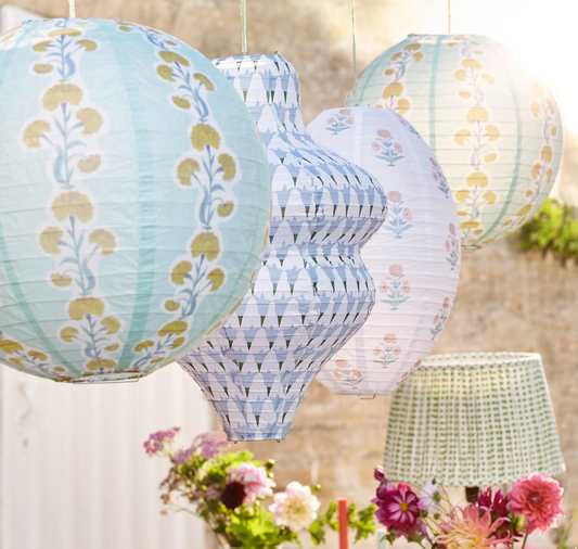 Molly Mahon Hanging Lanterns - Green & Blue