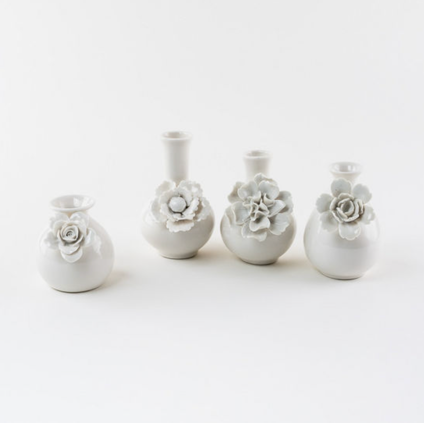 White Flower Vase - Small
