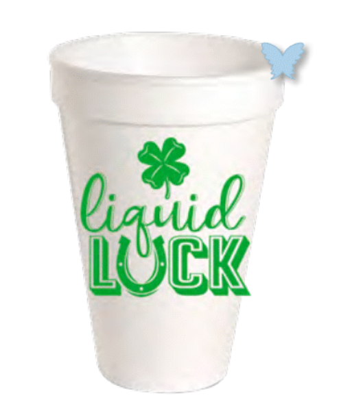 Green Liquid Luck Styrofoam Cups