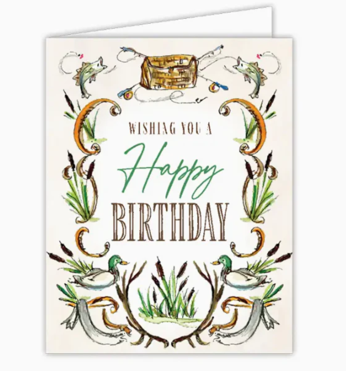 Wishing You a Happy Birthday Fishing and Hunting Card