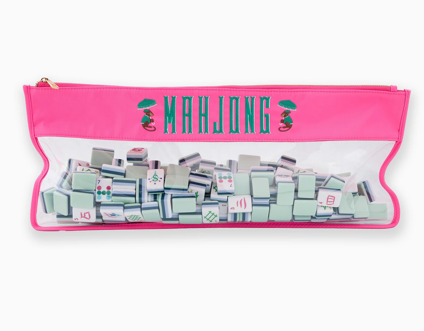 Pink Monkey Mahjong Bag