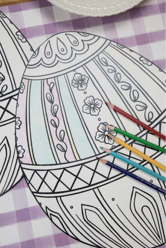 Diecut Easter Egg Coloring Placemats