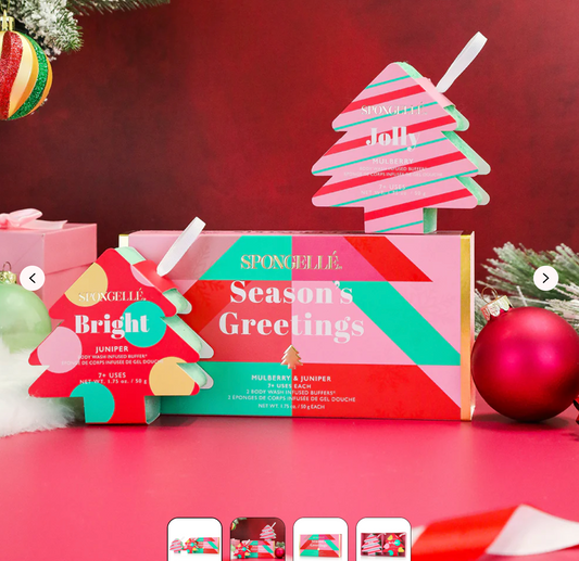 Holiday Tree Ornament Spongelle Gift Set - Season's Greetings