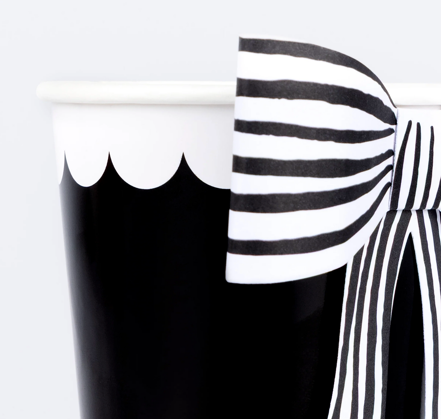 Black & White Stripy Bow Cups
