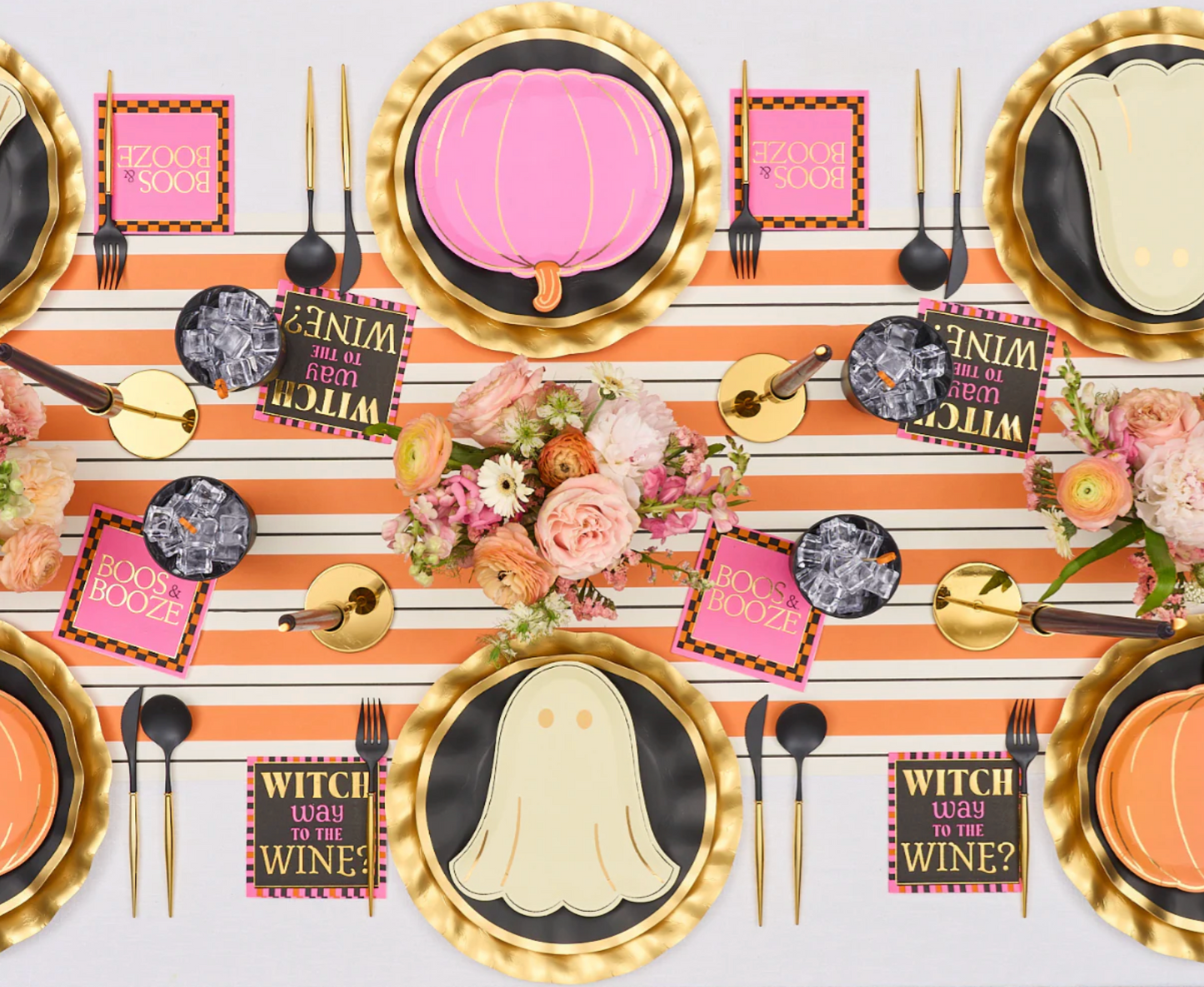 Boo Bold Diecut Pumpkin Plates