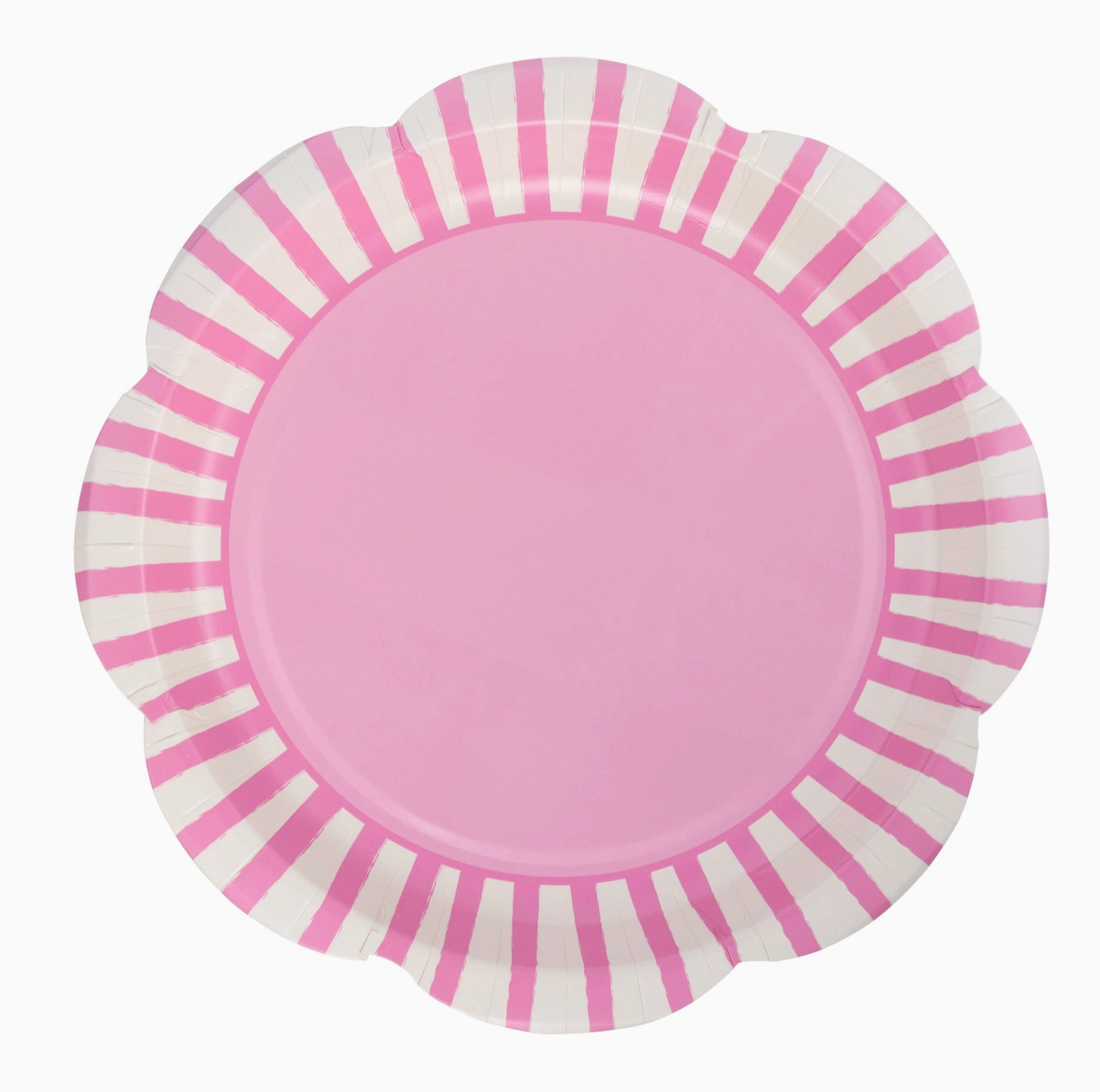 Fuchsia Striped Scallop Plate