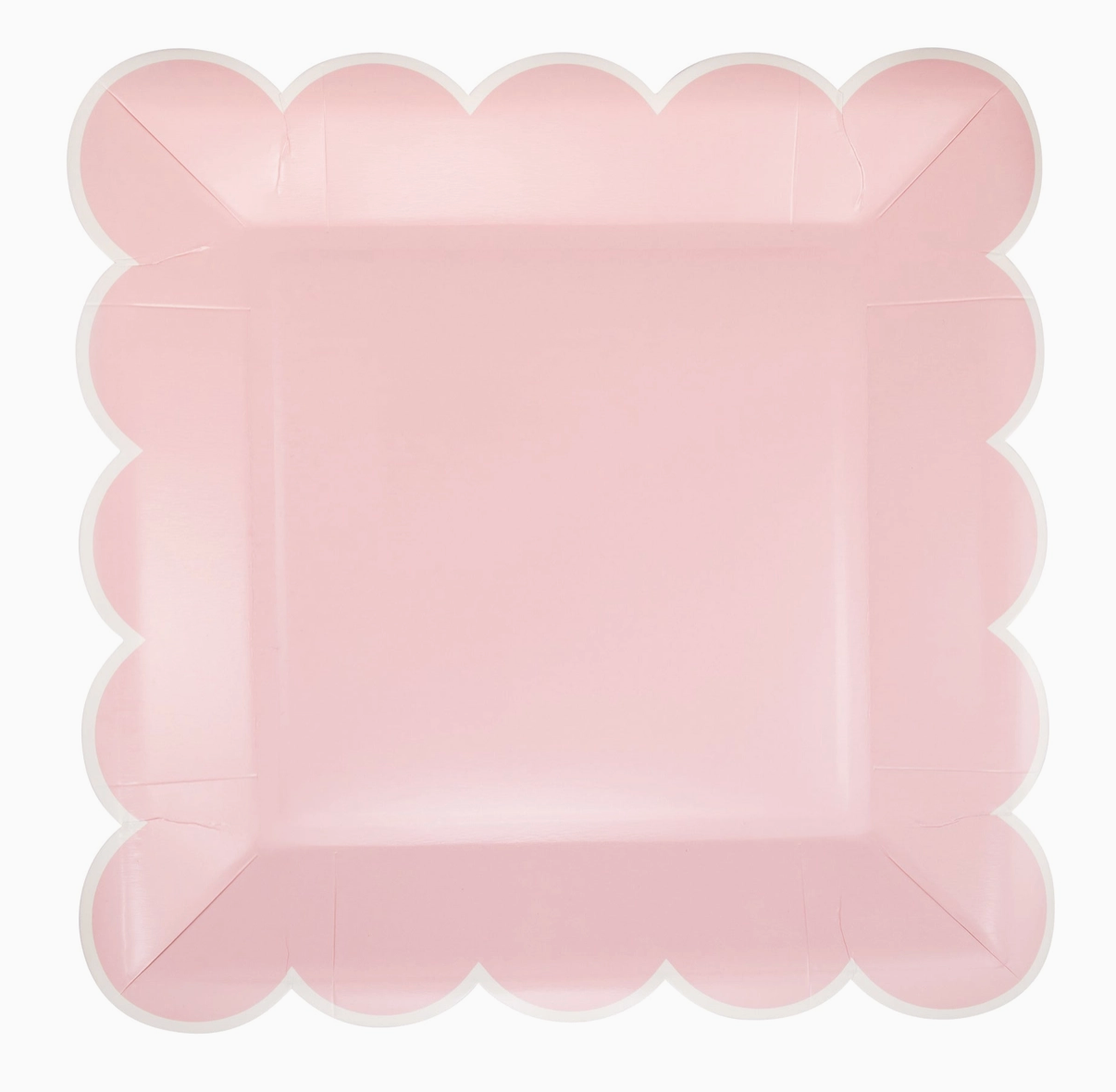 Pink Scalloped Square Plate