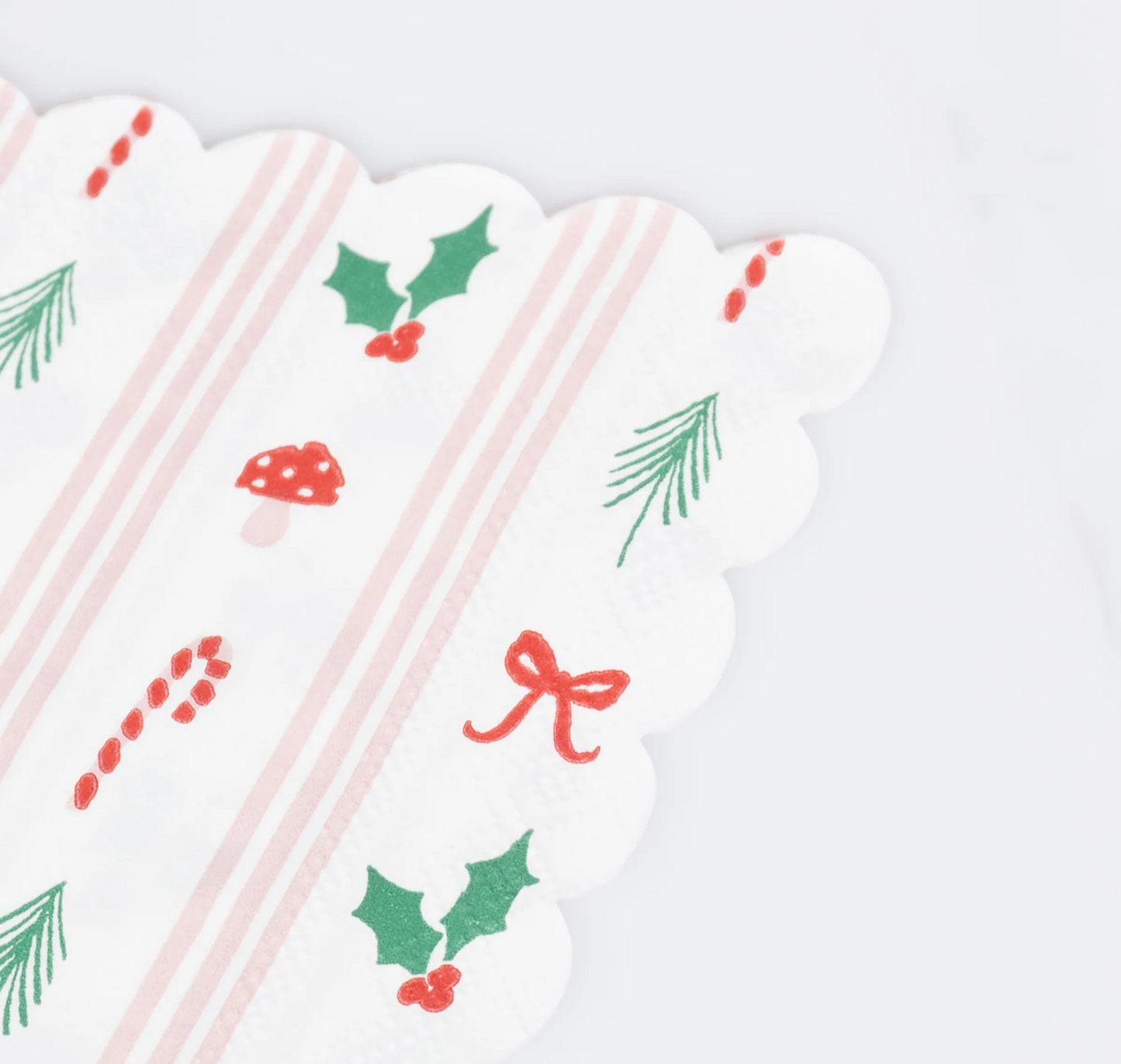 Festive Icon Stripes Beverage Napkins
