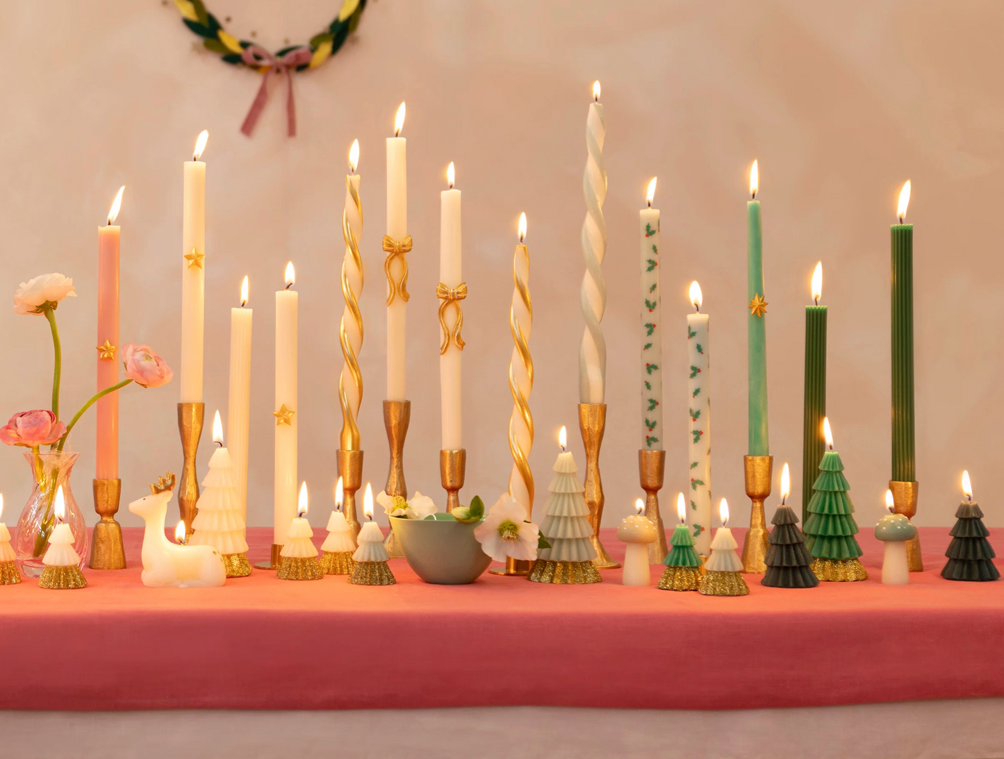 Gold Stripe Twist Candles