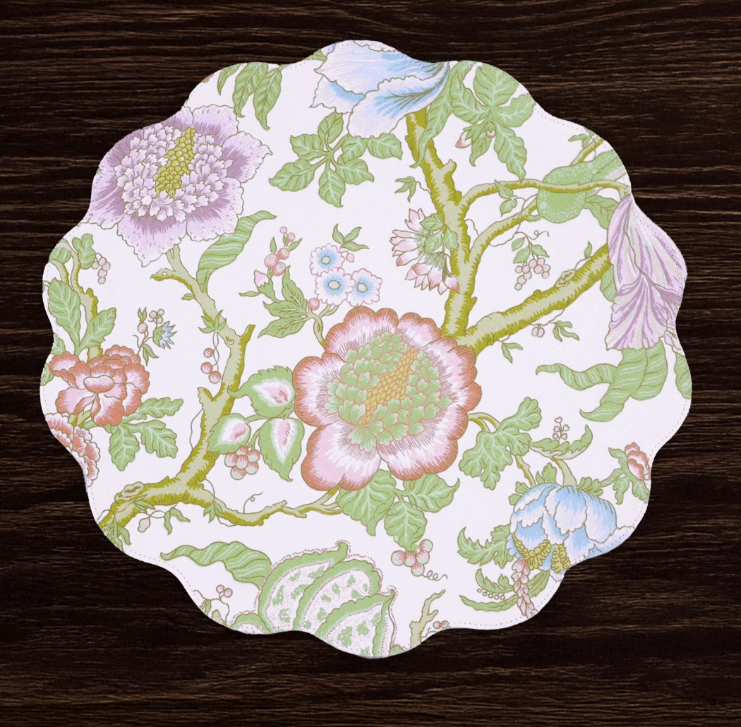 Pastel Pink & Blue Blooms & Branches Placemats - Set of 4