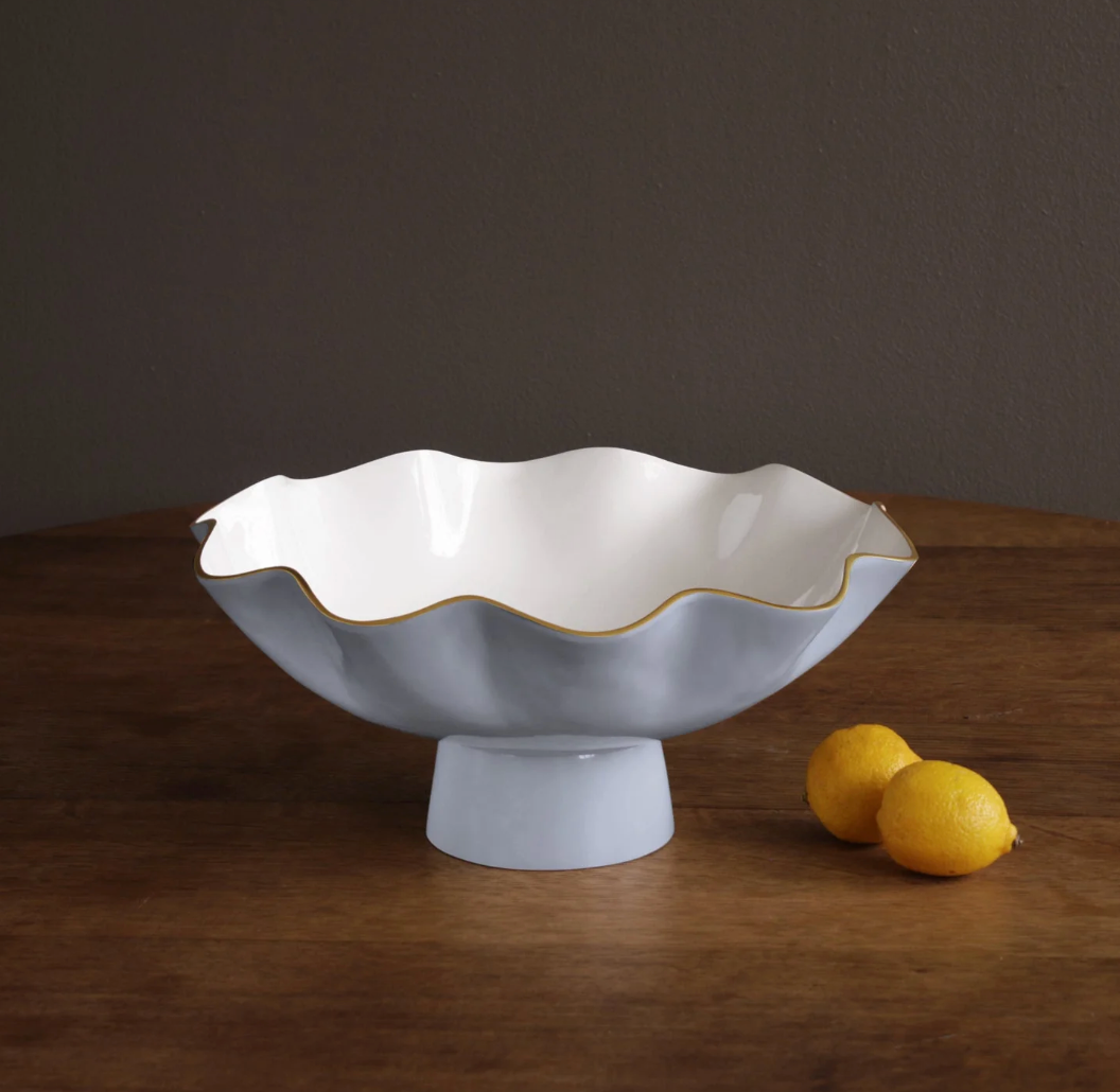 Carola Large Pedestal - Periwinkle & White
