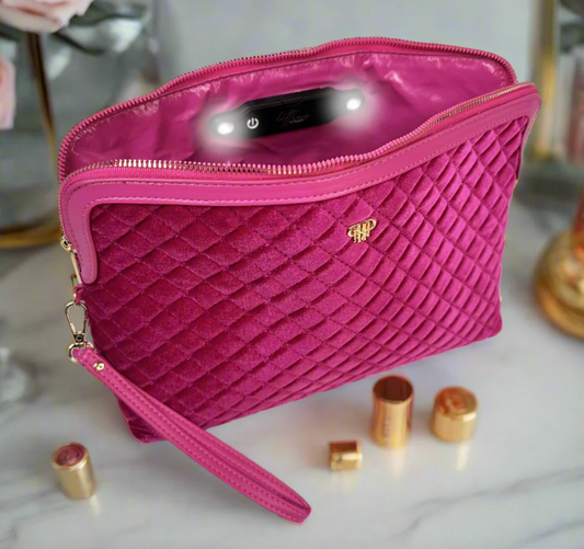 Litt Makeup Case - Fuchsia Velvet