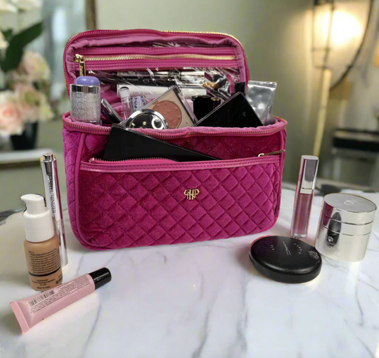 Classic Train Case - Fuchsia Velvet