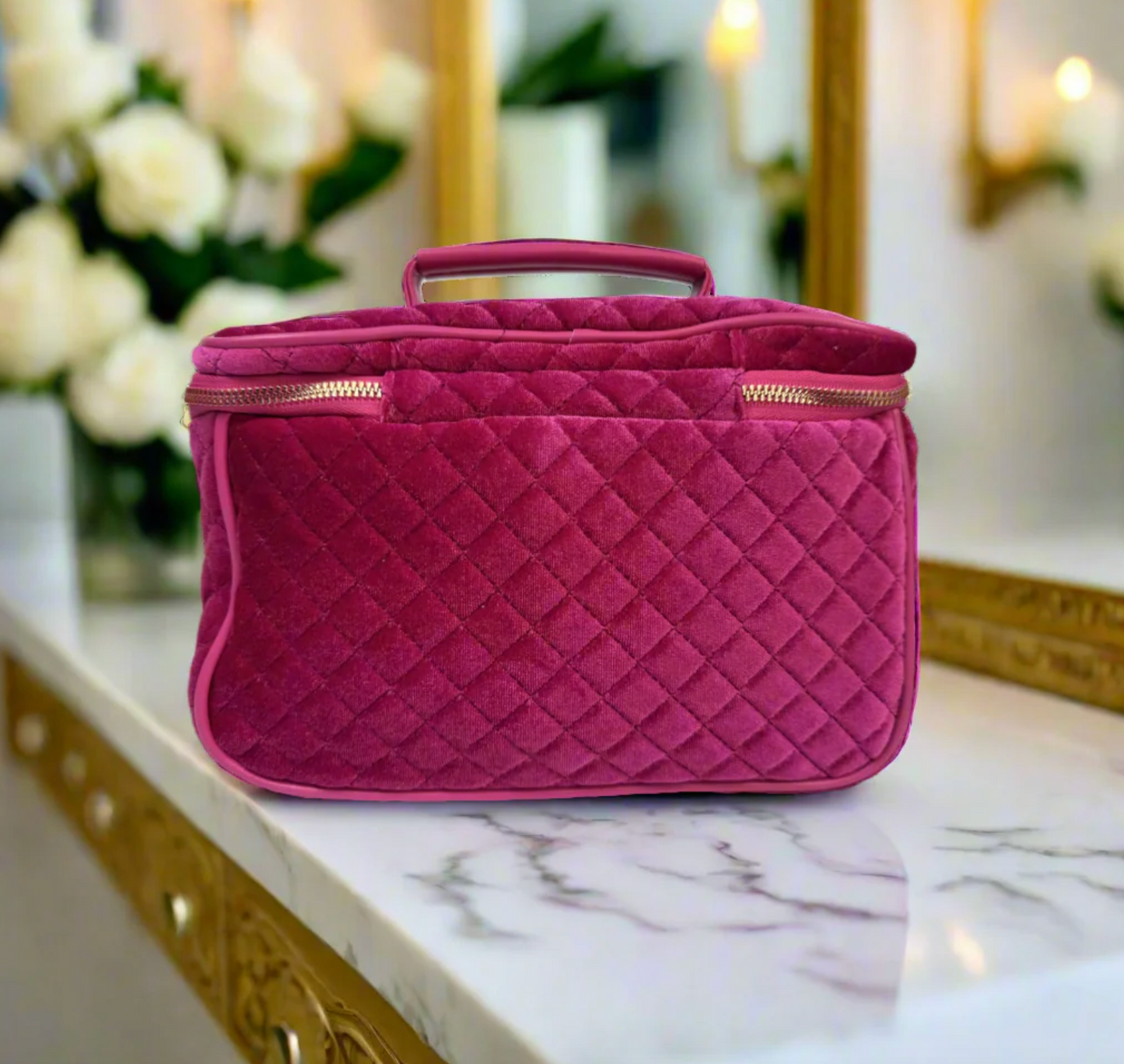 Classic Train Case - Fuchsia Velvet