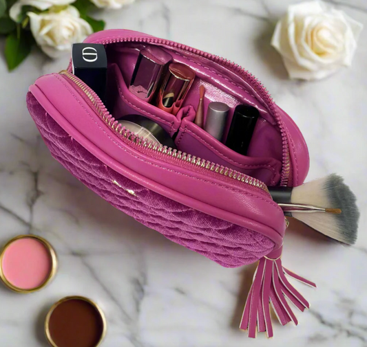 Glam Makeup Case - Fuchsia Velvet