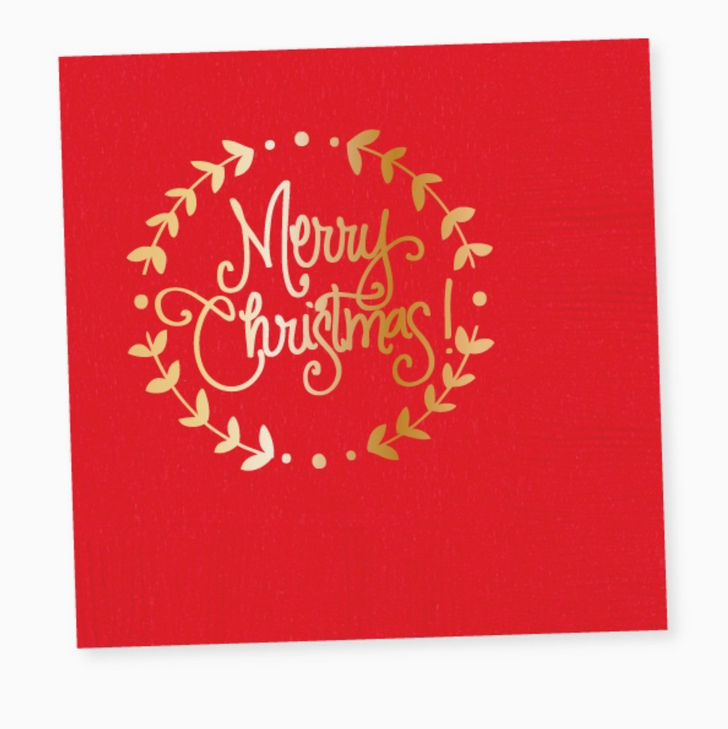 Christmas Wreath Guest Towel Napkins - Red