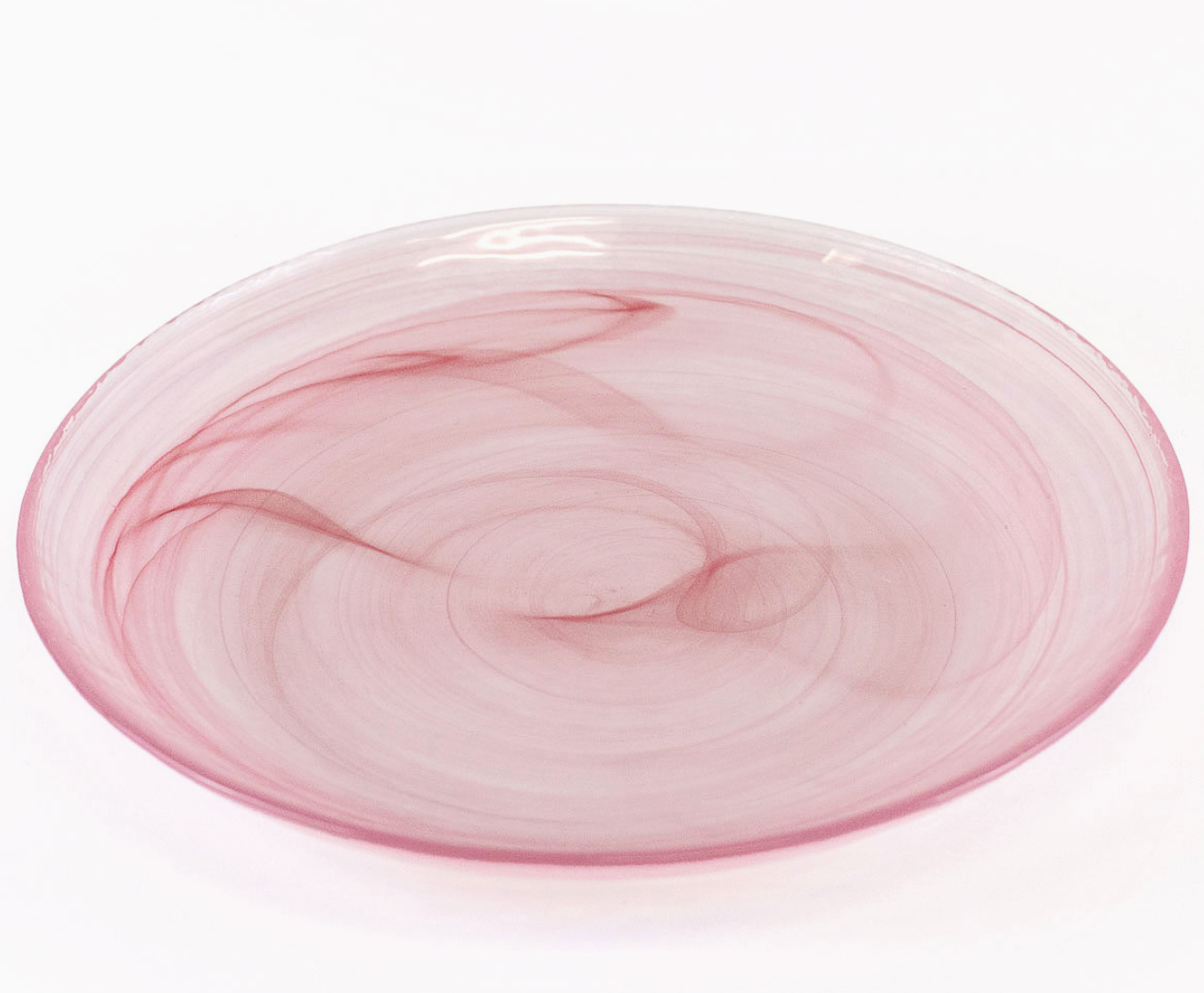 Freemont Glass Plate Clear/Pink 8"