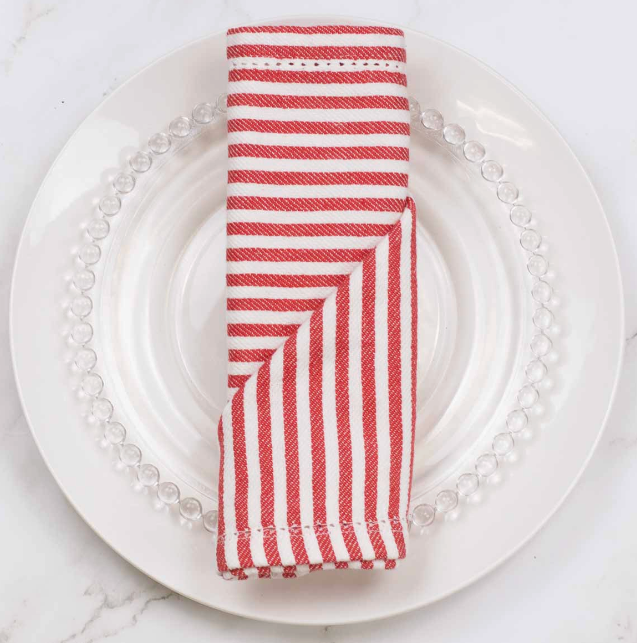 Madison Stripe Napkin Red/White 18x18