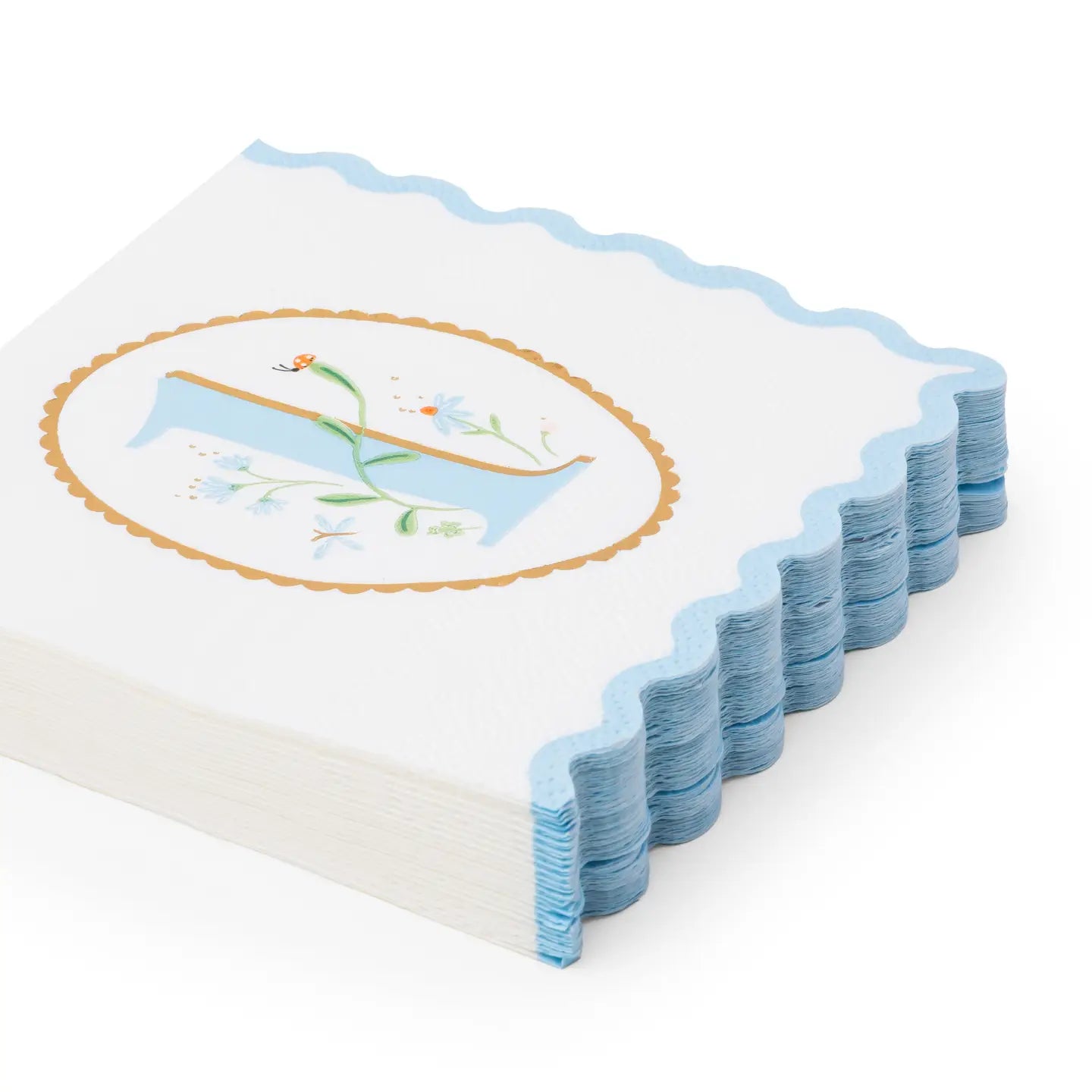 1st Birthday Sky Blue Beverage Napkins