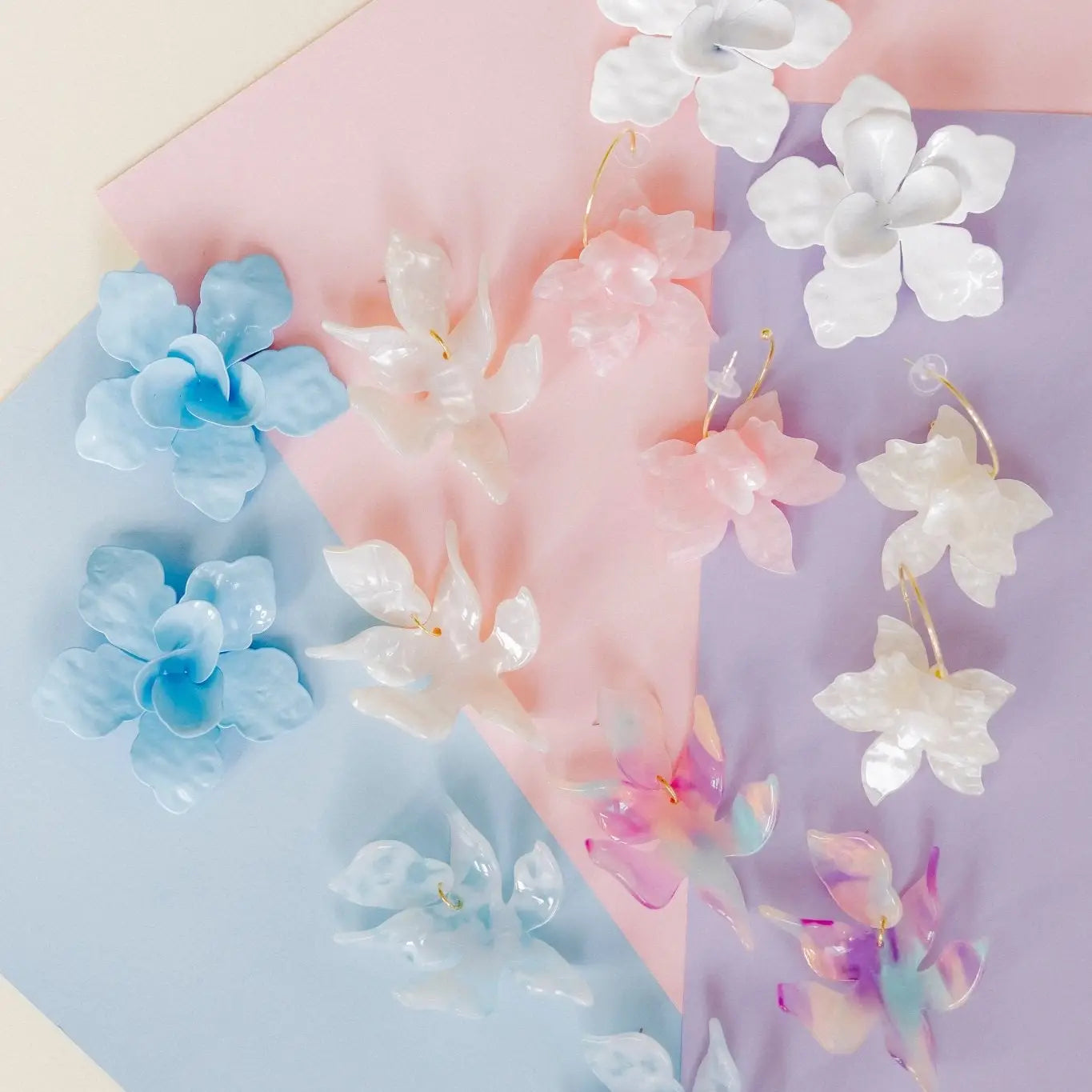 Flora Statement Earrings - Prism Pastel