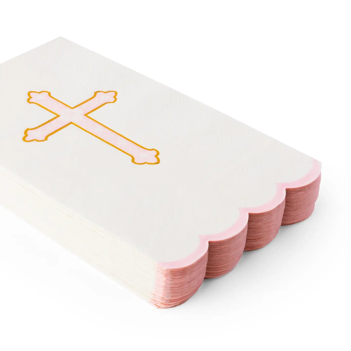 Petal Pink Cross Guest Towels