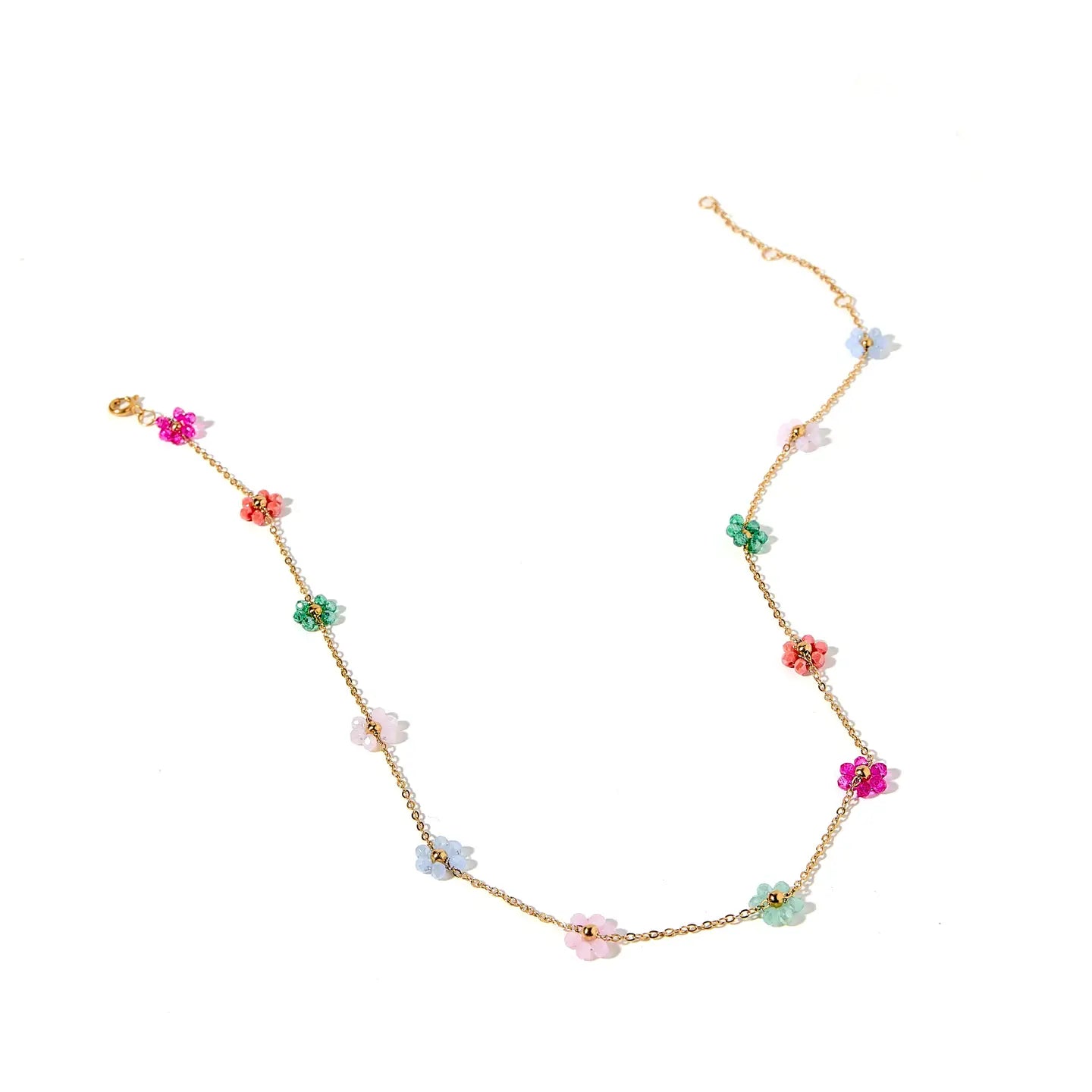Necklace - Gracie Flower Multi Color