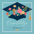 Floral Grad Cap Beverage Napkins