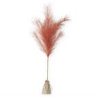 LED Orange Pampas Grass Stem w/Timer - 35 Inch