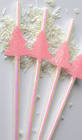 Pink Christmas Tree Paper Straws