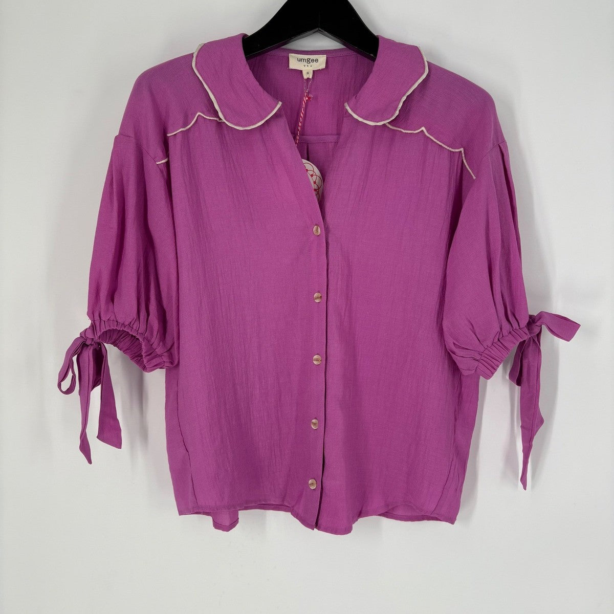 Lavender Button Down Collared Top