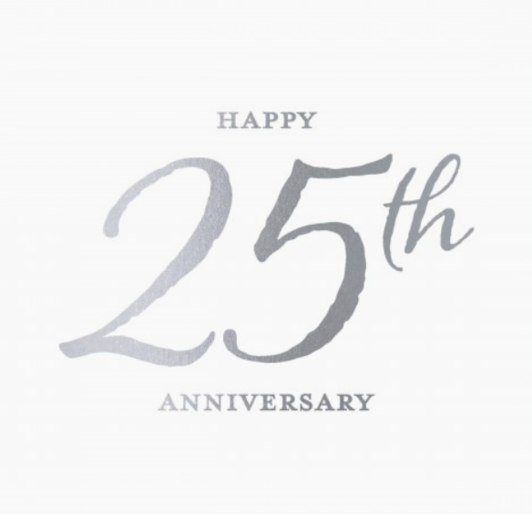 Happy 25th Anniversary Beverage Napkins