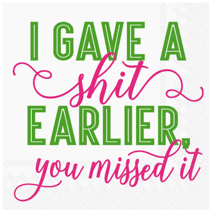 I Gave A Shit Earlier Beverage Napkins