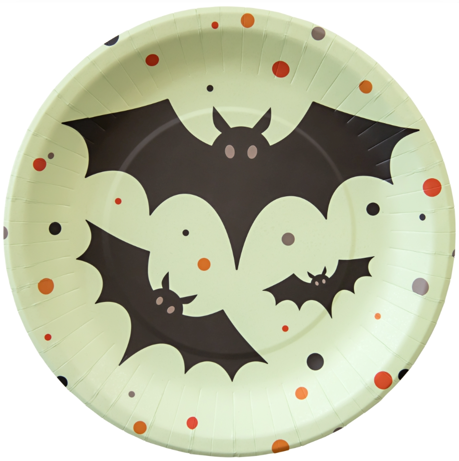 Batty Night Glow-In-The-Dark Dinner Plates