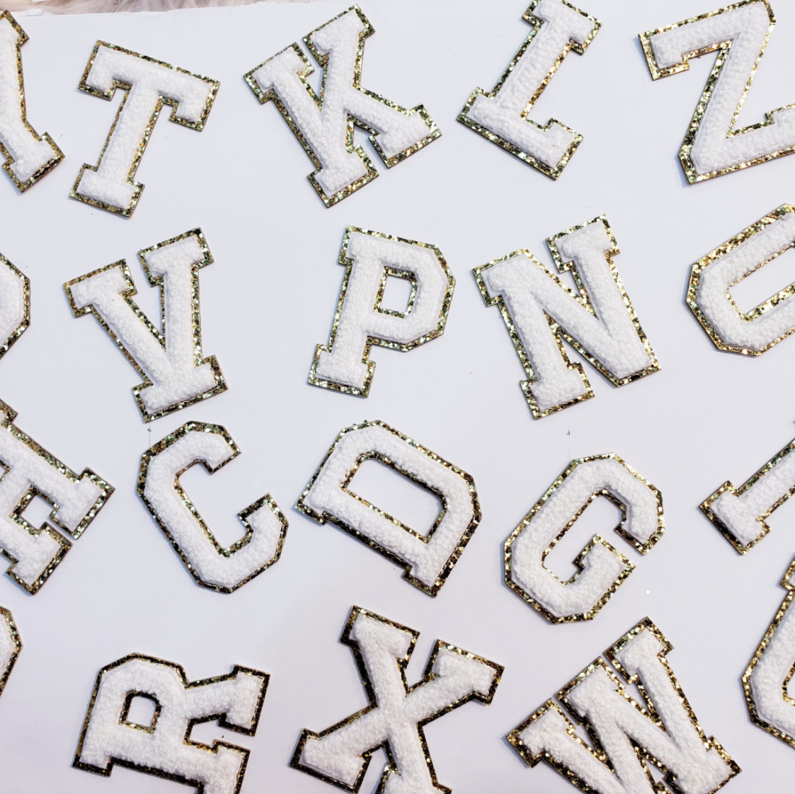 White Varsity Letter Patches