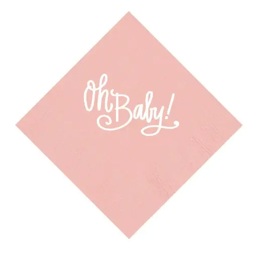 Oh Baby! Beverage Napkins - Pink