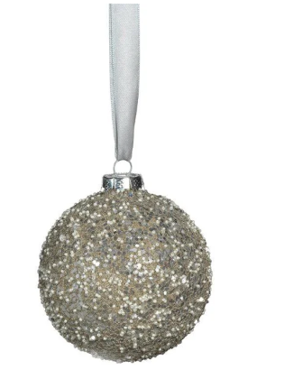 Crystal Flurry Glass Ball Ornament